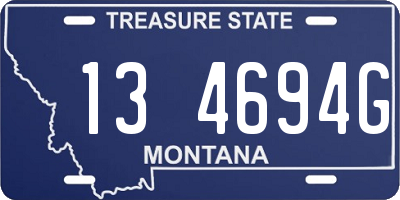 MT license plate 134694G
