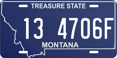 MT license plate 134706F