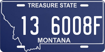 MT license plate 136008F