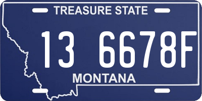 MT license plate 136678F