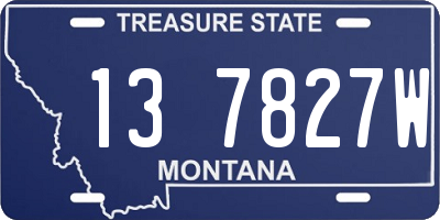 MT license plate 137827W