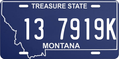 MT license plate 137919K