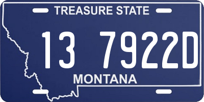 MT license plate 137922D