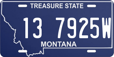MT license plate 137925W