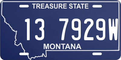 MT license plate 137929W