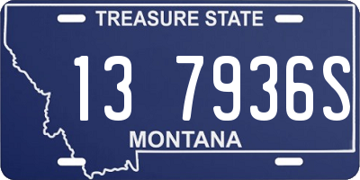 MT license plate 137936S