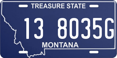 MT license plate 138035G