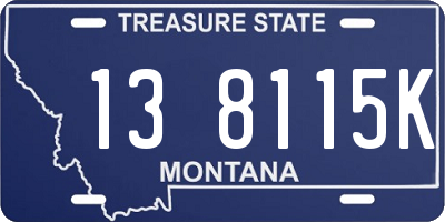 MT license plate 138115K