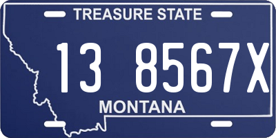 MT license plate 138567X