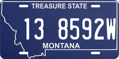 MT license plate 138592W