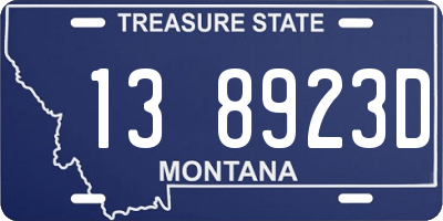 MT license plate 138923D
