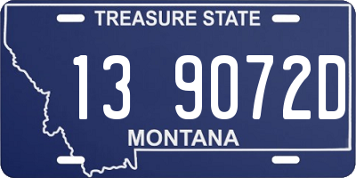 MT license plate 139072D