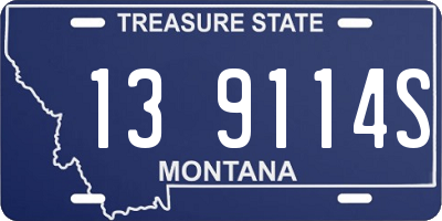 MT license plate 139114S