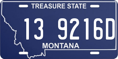 MT license plate 139216D