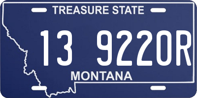 MT license plate 139220R