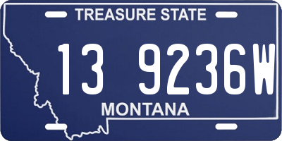 MT license plate 139236W
