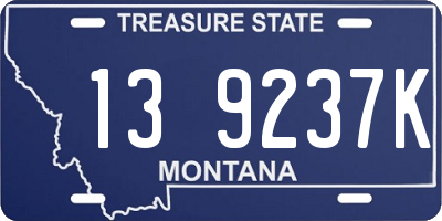 MT license plate 139237K