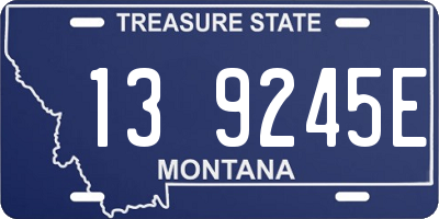 MT license plate 139245E