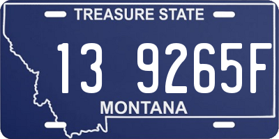MT license plate 139265F