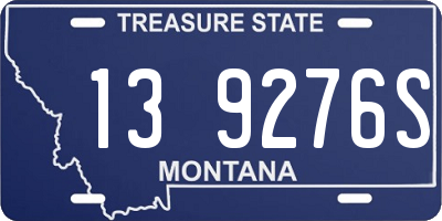 MT license plate 139276S
