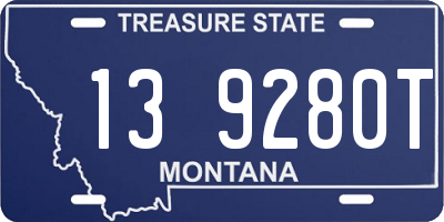 MT license plate 139280T