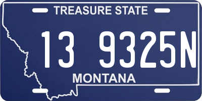 MT license plate 139325N
