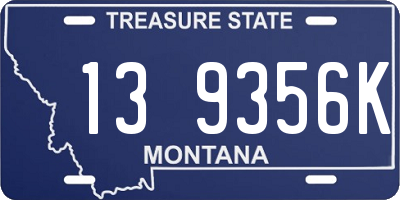 MT license plate 139356K