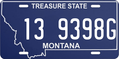 MT license plate 139398G