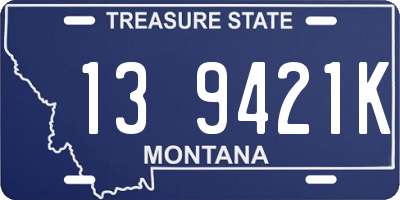MT license plate 139421K