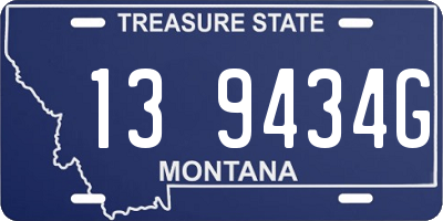 MT license plate 139434G