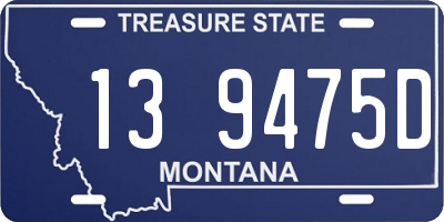 MT license plate 139475D