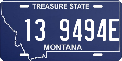 MT license plate 139494E
