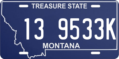 MT license plate 139533K