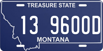 MT license plate 139600D