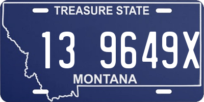 MT license plate 139649X