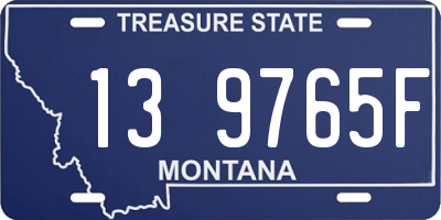 MT license plate 139765F