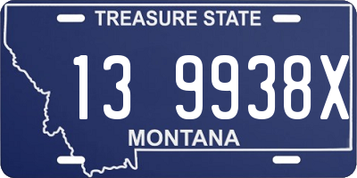 MT license plate 139938X