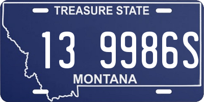 MT license plate 139986S