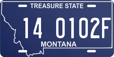 MT license plate 140102F