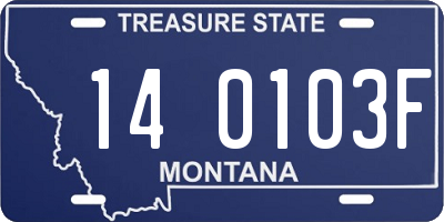 MT license plate 140103F
