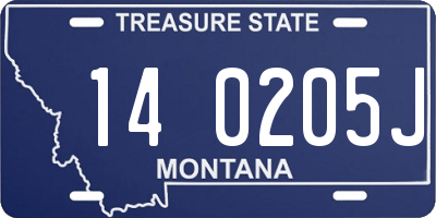 MT license plate 140205J