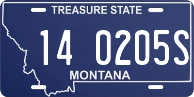 MT license plate 140205S