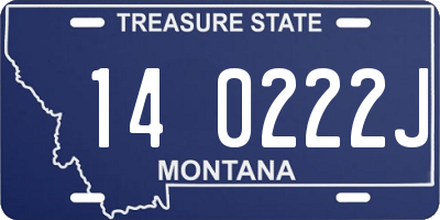 MT license plate 140222J