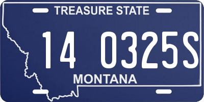 MT license plate 140325S