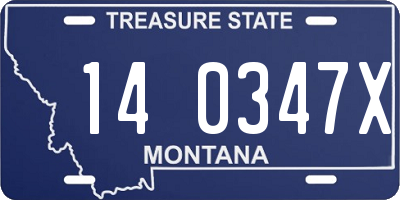 MT license plate 140347X