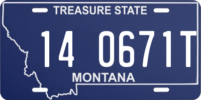 MT license plate 140671T