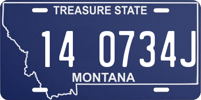 MT license plate 140734J