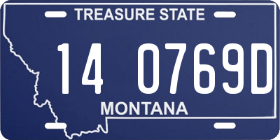 MT license plate 140769D