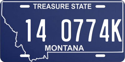 MT license plate 140774K