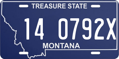 MT license plate 140792X